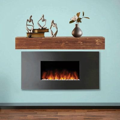 Rustic Wood Fireplace Mantel - Wall-Mounted & Floating Shelf for Home Decor
