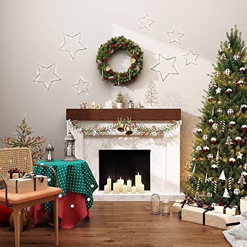 Rustic Wood Fireplace Mantel - Wall-Mounted & Floating Shelf for Home Decor