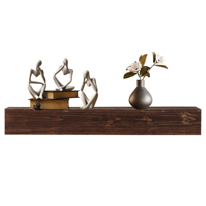 Rustic Wood Fireplace Mantel - Wall-Mounted & Floating Shelf for Home Decor