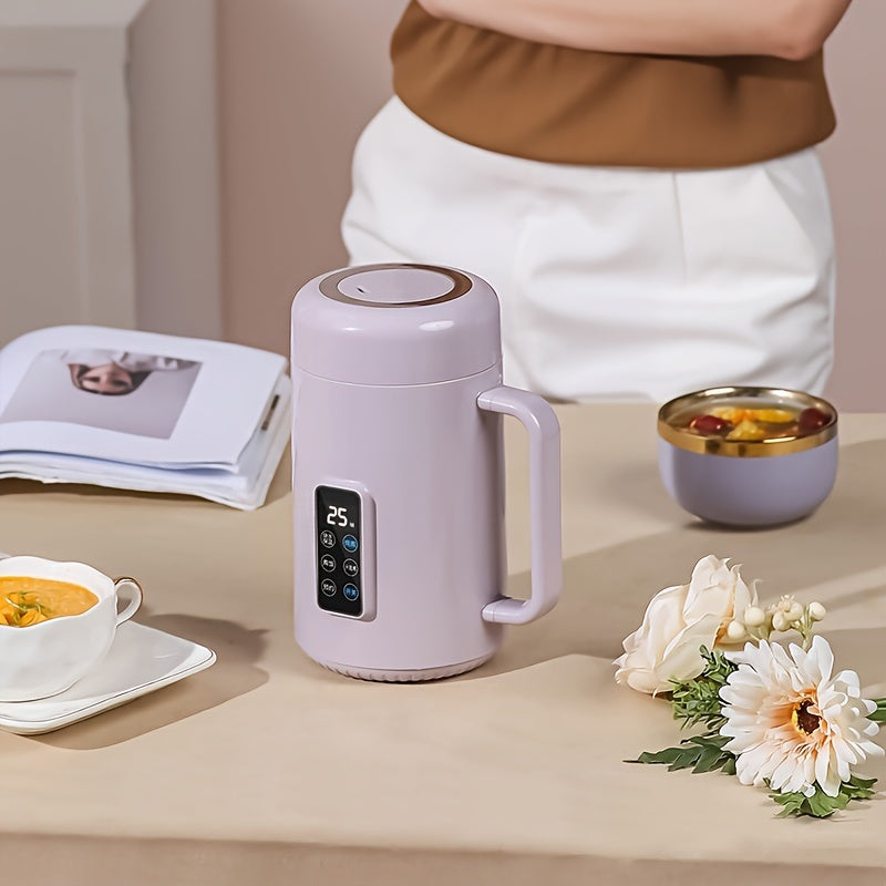 Electric Ceramic-Lined Cooker – 500W Portable Digital Pot for Tea, Soup, or Noodles with Spill-Proof & Timer Controls