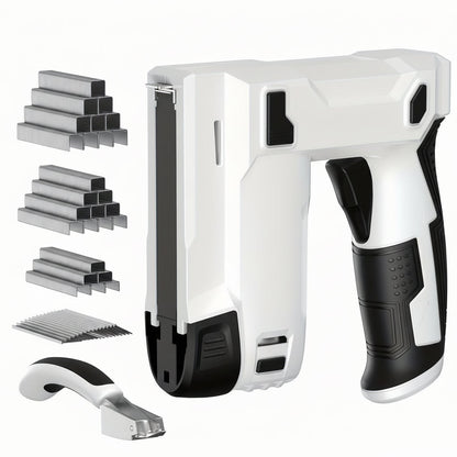 Lightweight Electric Cordless 2-in-1 Nail Gun – 20V Electric Nailer with LED Light, Adjustable Depth, Safety Guard, Battery, Charger & 1600 Nails Included