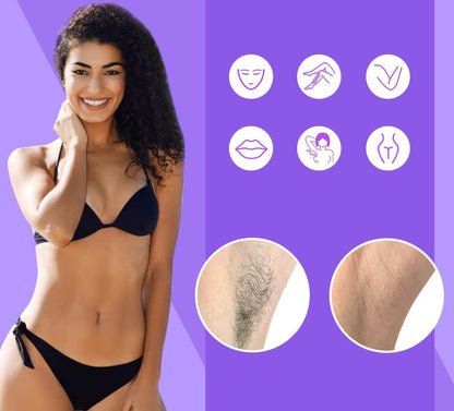 Sensitive Skin Wax Beads Hair Removal Kit – 6pcs Bikini Wax Beads with Silicone Pot for Smooth Body, Legs, and At-Home Waxing