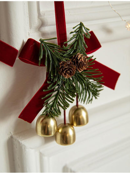 Christmas Bell Wreath Pendant – 11×20cm New Year Tree Hanging Decoration for Festive Atmosphere, Parties & Holiday Home Decor