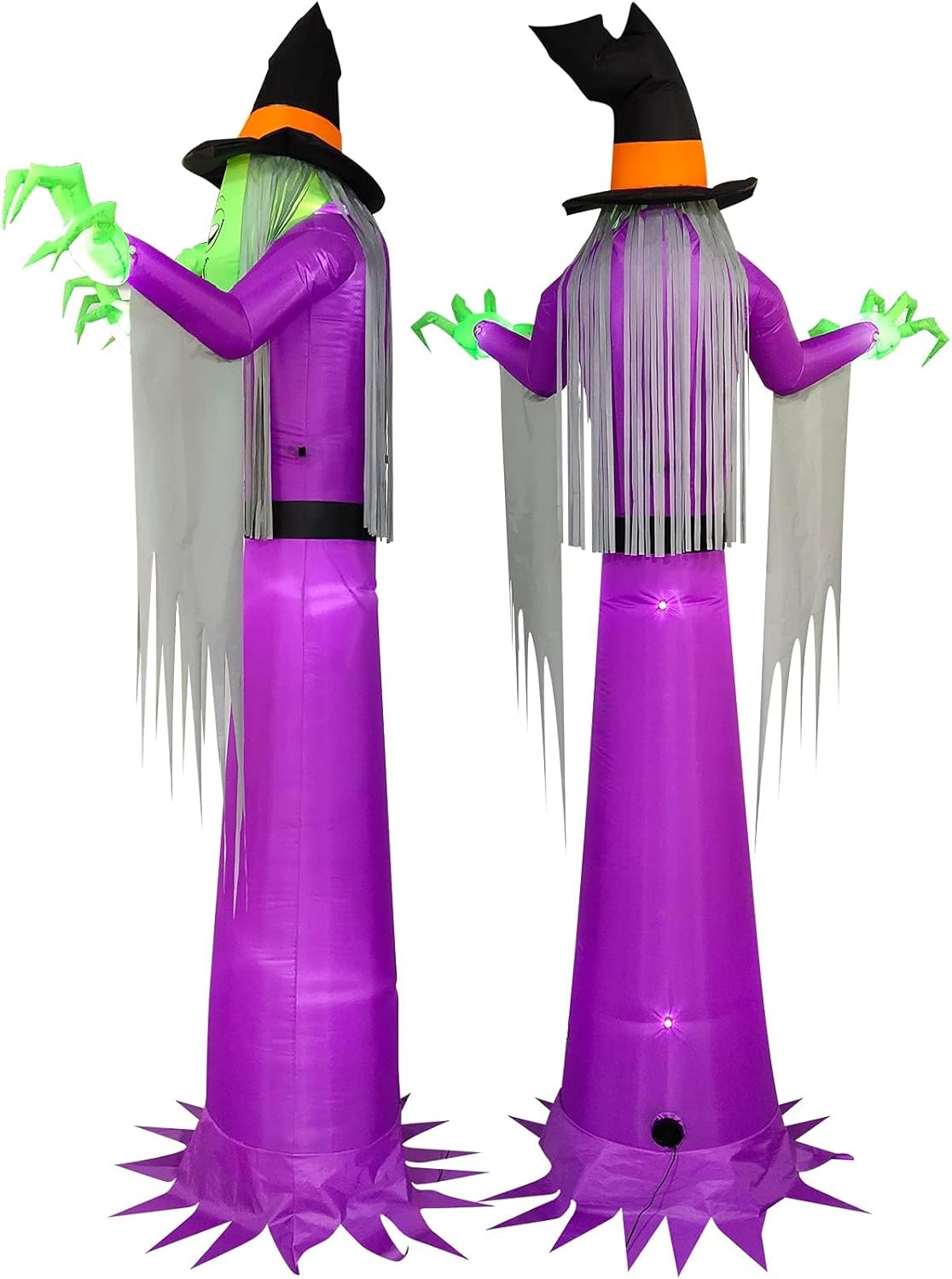 Halloween Inflatable Witch and Pig Model – Built-In LED Light Up Yard Props for Lawn, Garden, Indoor, and Party Decorations