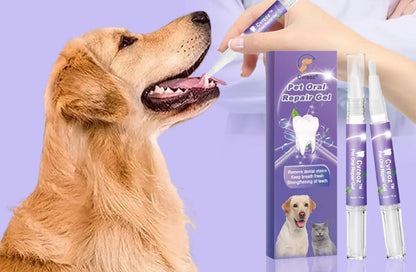 Pet Dental Cleaning Gel Pen – Removes Dog Tooth Stains, Tartar, Bad Breath & Plaque for Whiter, Healthier Teeth