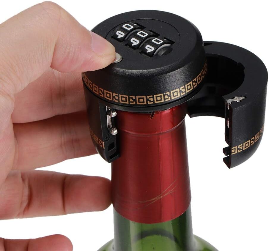 Password Bottle Lock Cap – Secure Wine Bottle Combination Lock for Bar Accessories, Gifts & Tamper-Proof Drink Storage Solution