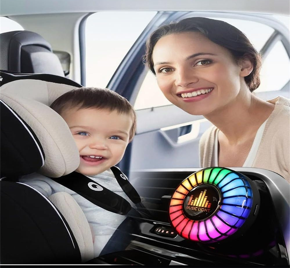 LED Music Rhythm Light – RGB Sound Control Ambient Strip for Car, Home & Party Décor, Adjustable Light Effects