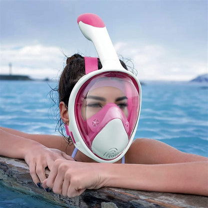 Full Face Snorkeling & Diving Mask – Anti-Fog Scuba Goggles with Wide View, Leak-Proof Design for Adult Swimming, Snorkel & Underwater Exploration