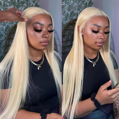 Silver Grey Lace Front Wig – 13 x 6 Pre-Plucked Human Hair Straight & Body Wave Blonde Wig for Women, Natural & Stylish Look