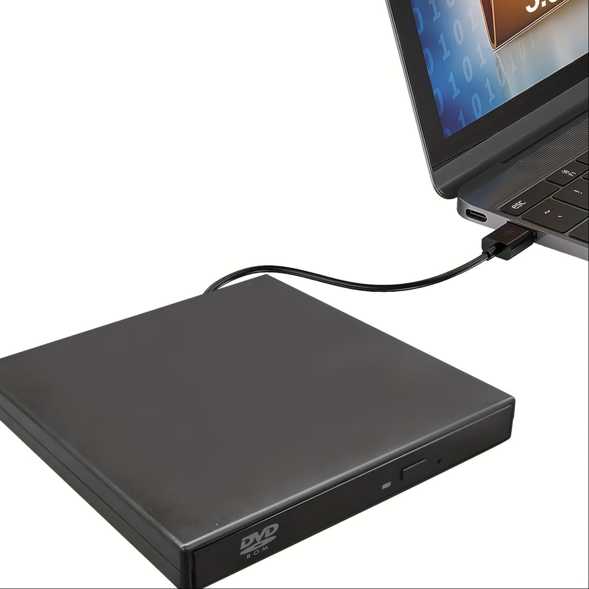 External CD/DVD Drive - Portable USB Optical Drive for Laptops & Desktop Computers