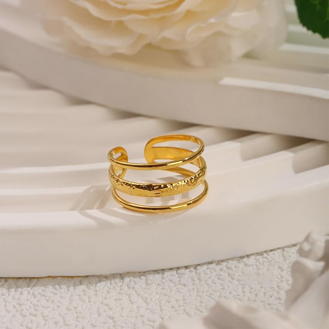 Mouse Pearl Gold Ring – Creative PVD Stainless Steel 18K Gold Plated Jewelry, Waterproof & Tarnish-Free for Stylish Women