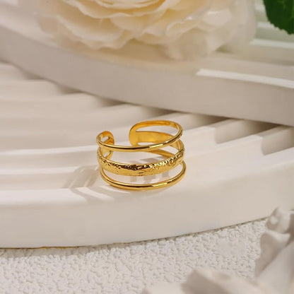 Mouse Pearl Gold Ring – Creative PVD Stainless Steel 18K Gold Plated Jewelry, Waterproof & Tarnish-Free for Stylish Women