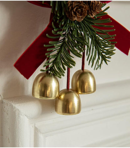 Christmas Bell Wreath Pendant – 11×20cm New Year Tree Hanging Decoration for Festive Atmosphere, Parties & Holiday Home Decor