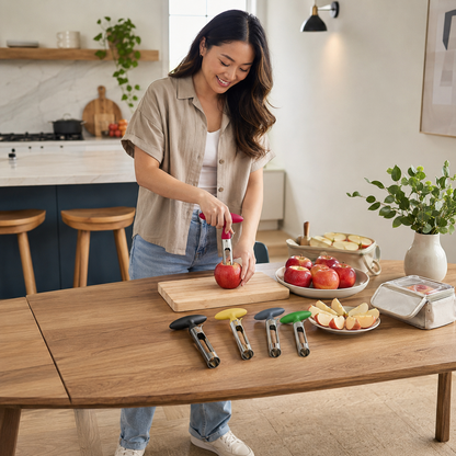 Stainless Steel Apple Corer Tool - Premium Fruit Seeder Slicer for Apples Pears and Quick Kitchen Food Preparation