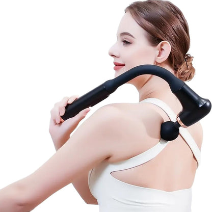 Portable Fascia Massage Gun – Deep Tissue Muscle Massager with Extended Handle & U-Shaped Head for Neck, Back, Shoulder & Leg Relief