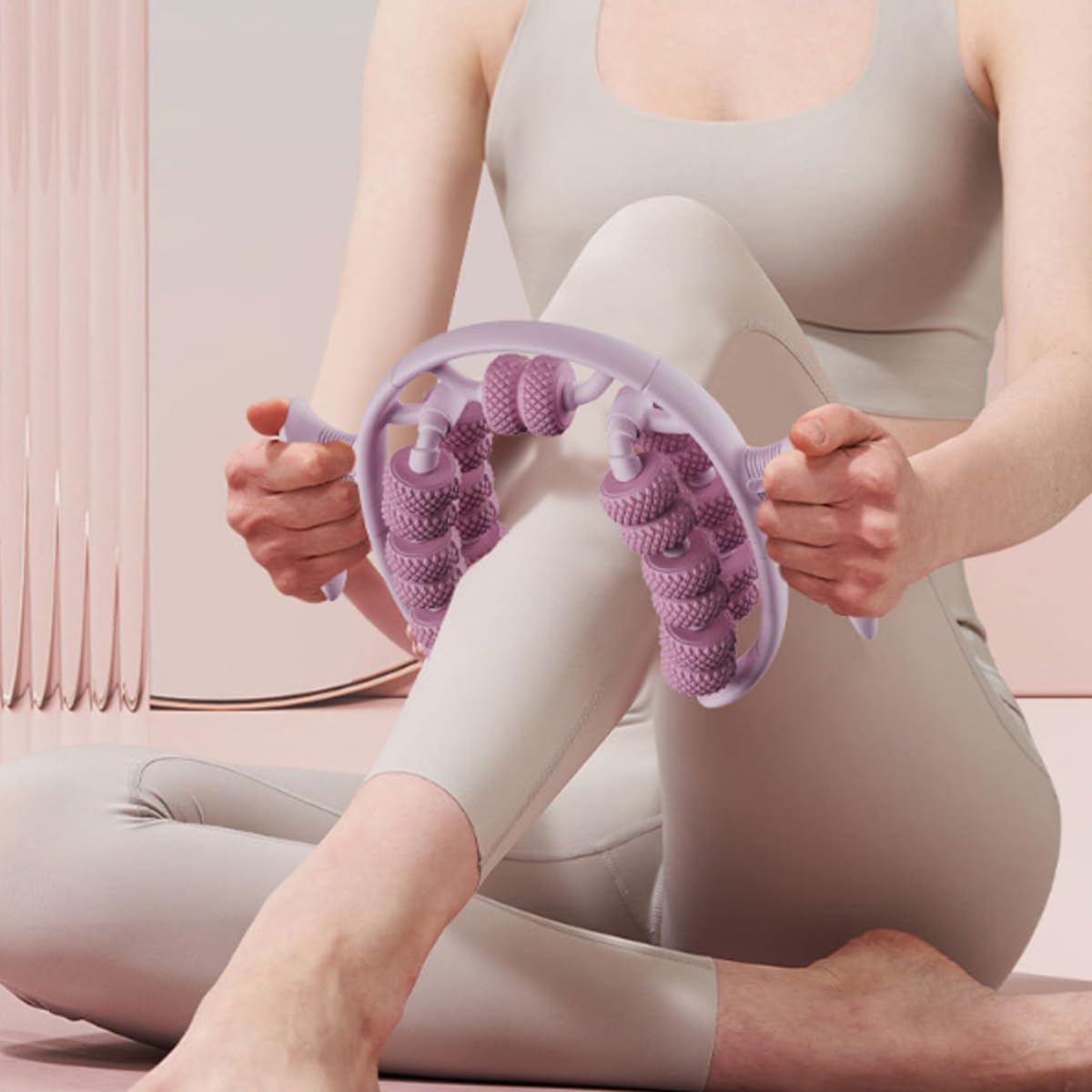 Muscle Massage Roller – 360° Massager with Dual-Row Slimming Clamp for Legs, Waist, Arms, and Buttocks with Handheld Massager Design