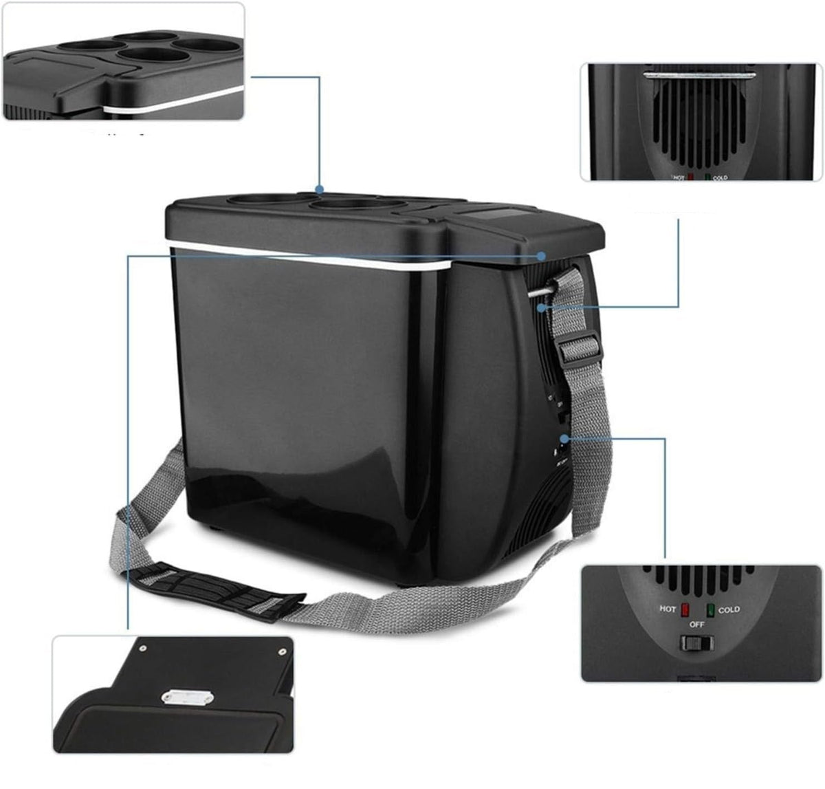 Mini Car Refrigerator 6L – Portable 12V Thermoelectric Cooler for Fruits, Drinks and Travel Use