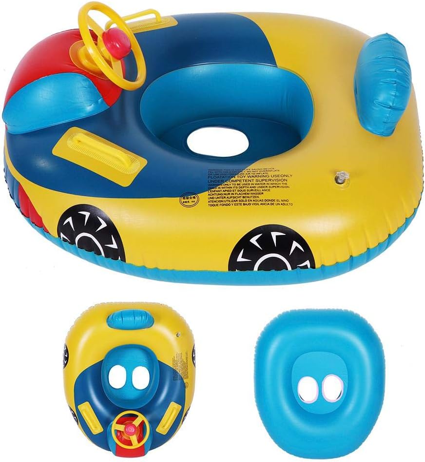 Inflatable Baby Swimming Float with Handles – Car-Shaped Pool Seat Ring for Toddlers 1–5 Years, Safe Summer Water Fun