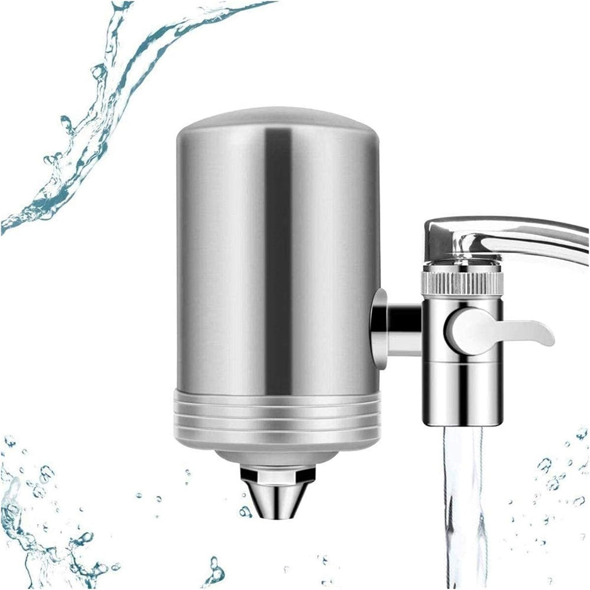Faucet Water Filter for Kitchen Sink – Stainless Steel Tap Mount Water Filter