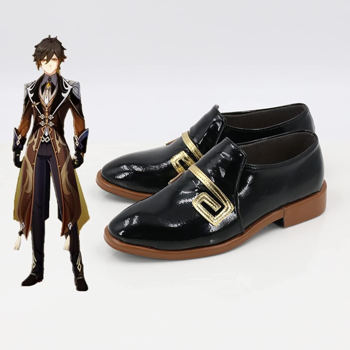 Cosplay Shoes Comic Game for Con Halloween Party – Fulujiacos Morax Geo Daddy Anime Comic Game Shoes Prop for Halloween Roleplay