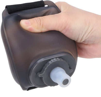 Wrist Water Bottle for Running – Hands-Free 7 oz Soft Silicone Flask with Strap