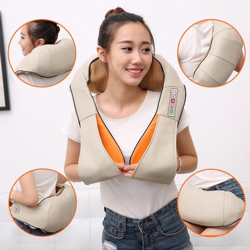 Electric Shiatsu U-Shape Massage Shawl – Heated Infrared Kneading Neck, Back & Shoulder Massager for Deep Relaxation and Pain Relief