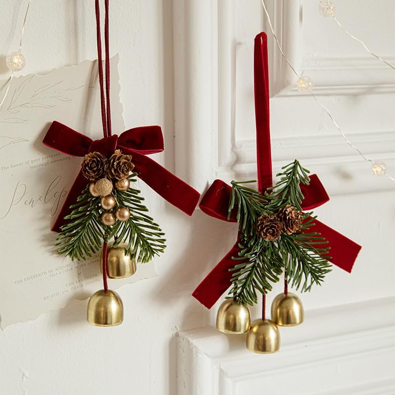 Christmas Bell Wreath Pendant – 11×20cm New Year Tree Hanging Decoration for Festive Atmosphere, Parties & Holiday Home Decor