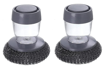 Bakeware Cleaning Brush – Heavy-Duty Steel Wire Sponge with Built-in Detergent Container for Effortless Pan & Utensil Scrubbing