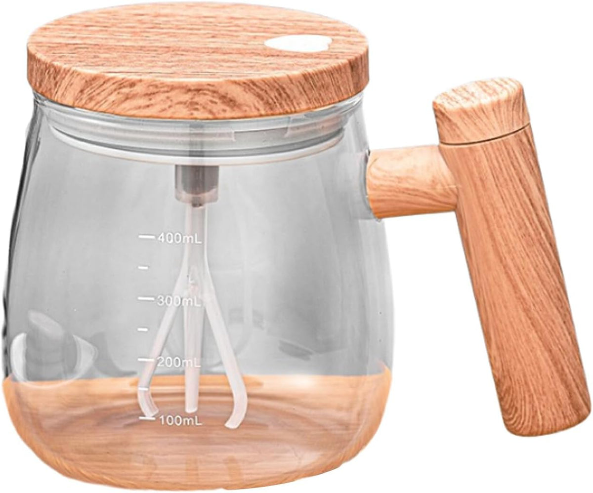 Portable Electric Self-Stirring Coffee Mug – 400ml High-Speed Glass Mixer for Juices, Protein Shakes, Milk & Home Office Drinks