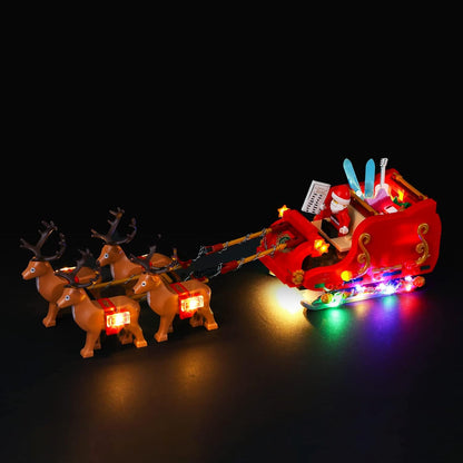 LED Light Kit for LEGO 40499 Santa’s Sleigh – Decorative Christmas Lighting Add-On with Battery Box for Festive Display Enhancement
