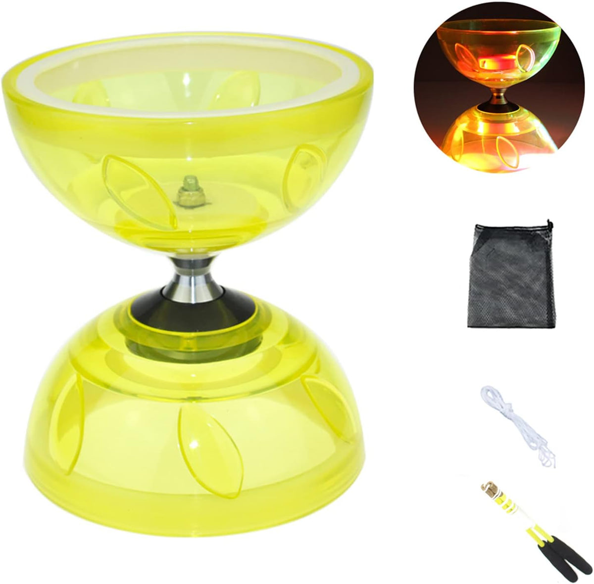 Three-Bearing Diabolo Yoyo Acrobat Toy – High-Performance TPU Juggling Prop for Adults, Circus Skills, Fitness, Coordination, and Showmanship Performance