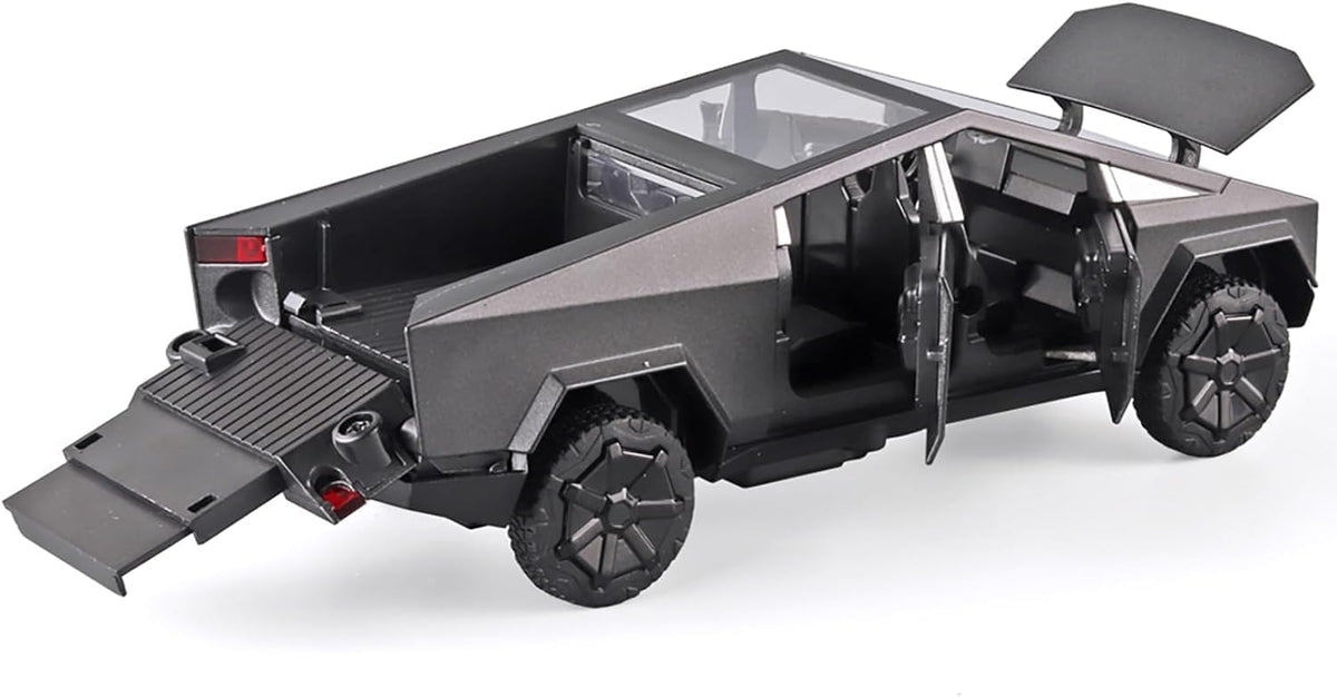 Scale Cyber Pickup Truck Model – 1/24 Diecast Alloy Off-Road Vehicle with Sound & Light, Realistic Collectible Car Toy Gift for Kids