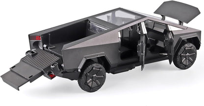 Scale Cyber Pickup Truck Model – 1/24 Diecast Alloy Off-Road Vehicle with Sound & Light, Realistic Collectible Car Toy Gift for Kids