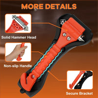 Car Safety Hammer Set Of 2 Emergency Escape Tool Auto Car Window Glass Hammer Breaker And Seat Belt Cutter