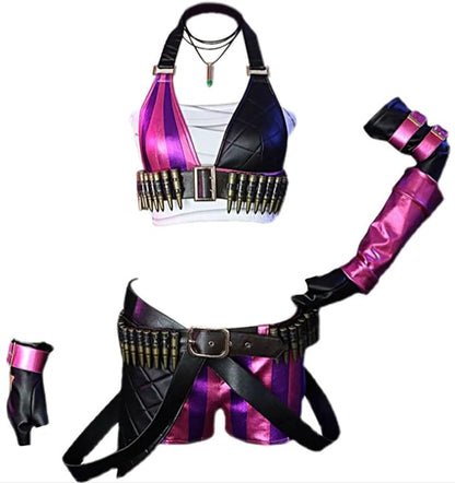 Cosplay Jumpsuit – 3D Printed Jinx Zentai Costume for Women’s Halloween, Anime, and Gaming Parties