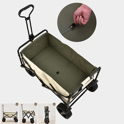 Heavy-Duty Folding Outdoor Camping Cart – Extended Trailer Puller for Campsites, Markets, Stalls, and Travel Gear Transport