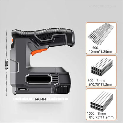 Cordless Lithium Electric Nail Gun – Rechargeable Gas-Powered Napping Machine for Woodworking, Precision Nail Shooting Tool for Home Construction and DIY Projects