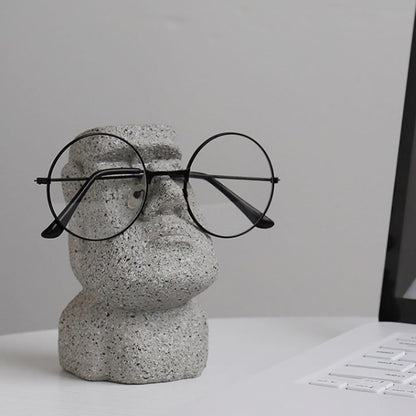 Moai Easter Glasses Holder – Stylish Easter Island Resin Statue for Desktop & Decor