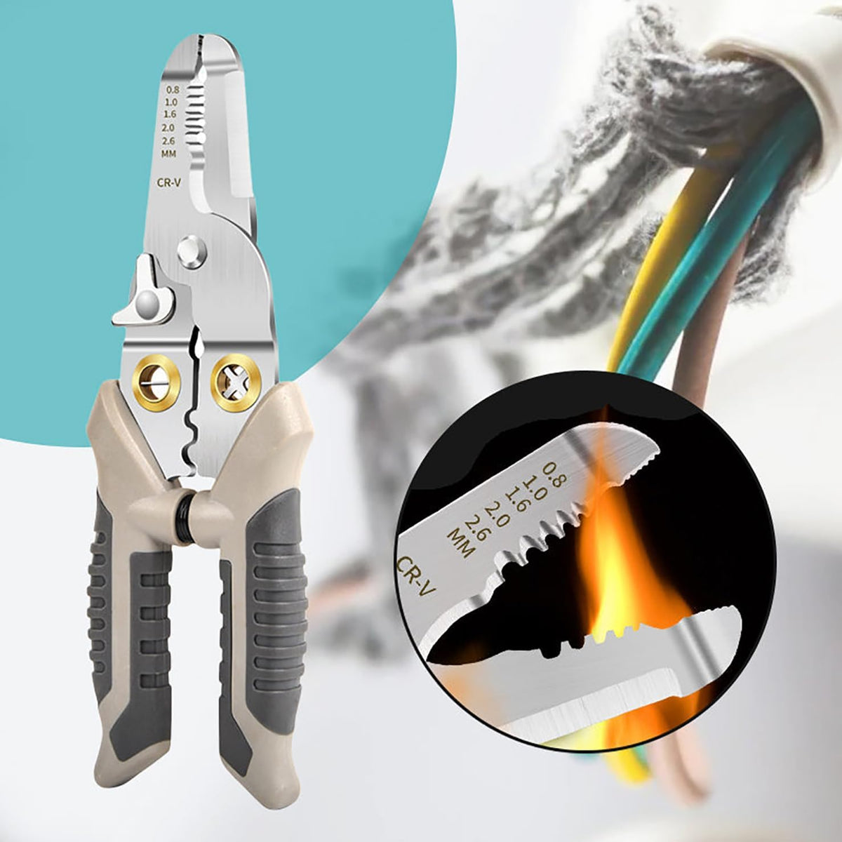 Multifunctional Wire Stripping Pliers – Stainless Steel Crimping, Cutting, and Shearing Tool for Electrical Work, Cables, and Household Wiring Projects
