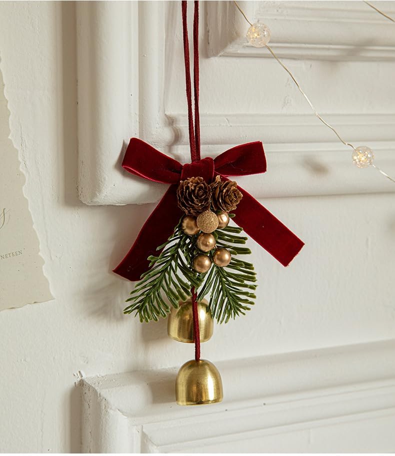 Christmas Bell Wreath Pendant – 11×20cm New Year Tree Hanging Decoration for Festive Atmosphere, Parties & Holiday Home Decor