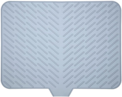 Kitchen Dish Drying Silicone Mat – Raised Stripe Design with Drainage Outlet, Non-Slip Countertop Sink Pad, Heat-Resistant Tableware Drying and Insulating Mat for Kitchens