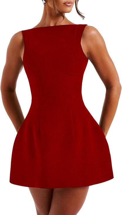 Sexy Backless Bodycon Mini Dress – Elegant Sleeveless Party Stunner for a Sexy Summer Evening Look