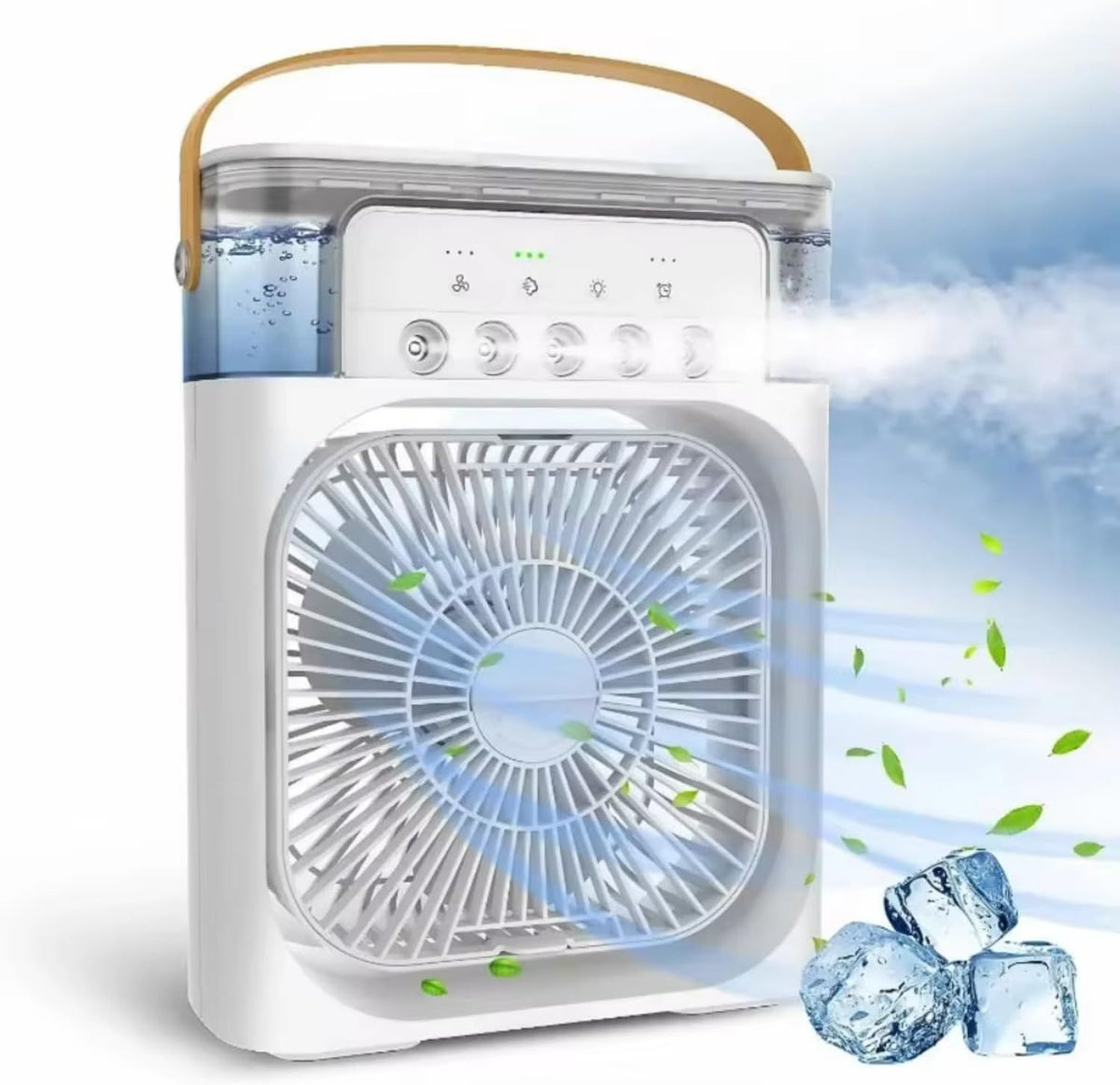 Portable USB Fan with Air Conditioning & LED Night Light – 3‑in‑1 Humidifier, Electric Cooler & Fun Home Gadget for Summer Use