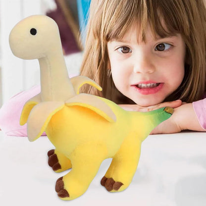 Banana Brontosaurus Plush Toy – Soft Dinosaur Stuffed Animal, Kawaii Peeled Plushie Gift for Kids & Collectors, Cuddly & Unique