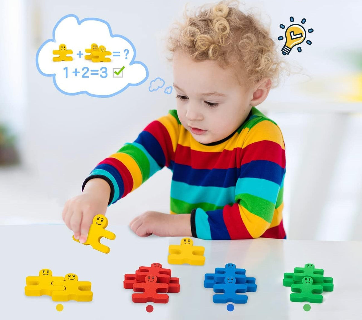Children Wooden Building Blocks - 3D Toy for Balance Thinking Games Early Learning Montessori Educational Balancing Toys Children Gift