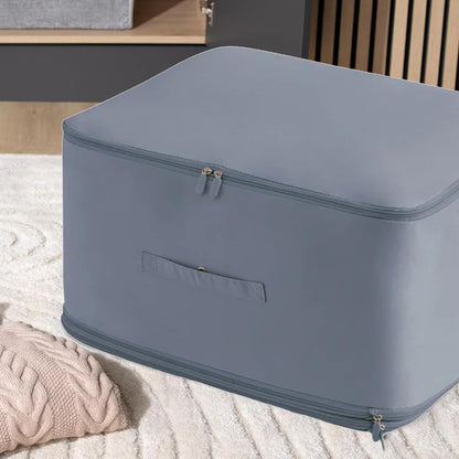Ultra-Space-Saving Compression Organizer Bag – Heavy-Duty Khaki Storage Tote for Moving, Laundry, or Seasonal Clothes; Large 54×42×30 cm Capacity