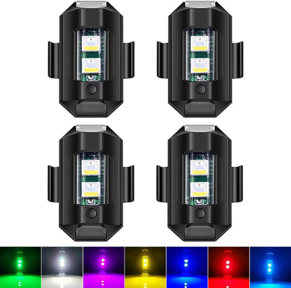 LED Anti-Collision Warning Light - 7-Color Strobe RC Drone Flash, Motorcycle Turn Signal Indicator for High-Visibility Safety