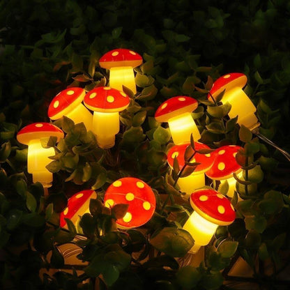 Solar Mushroom Garden Lights – Waterproof Decorative Outdoor String Lights for Lawn, Patio & Pathway Décor