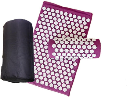Acupressure Yoga Mat & Pillow Set – Kuznetsov’s Spike Applicator for Full-Body Massage, Stress Relief & Foot Reflex Therapy