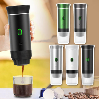 Portable Electric Espresso Coffee Maker – 3-in-1 Capsule and Powder Machine for Fresh Brew Anytime While Traveling or Driving
